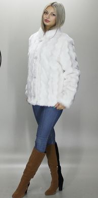 Шуба искусственная белая норка волна F221-49 Murenna Furs