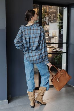 Клетчатая голубая рубашка Мили Jadone Fashion