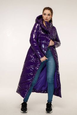 Зимове фіолетове пальто ПВ-1133 лак тон 12 Favoritti