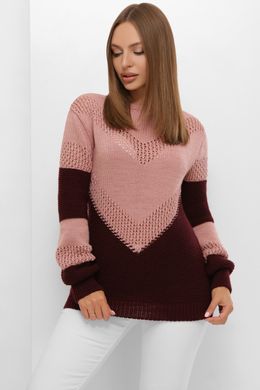 Вязаный женский свитер 208 роза-марсала MarSe