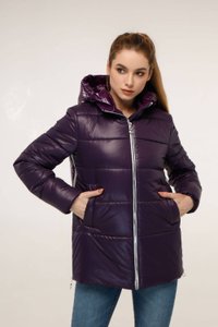 Фиолетовая комбинированная куртка В-1272 Favoritti