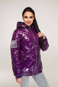 Лаковая фиолетовая куртка В-1270 Favoritti