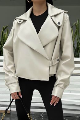 Короткая молочная куртка косуха Дейт Jadone Fashion
