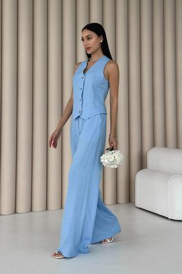 Лляні блакитні брюки палаццо Ост Jadone Fashion