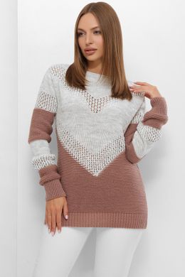 Вязаный женский свитер 208 светло-серый фрез MarSe