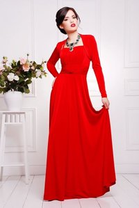 Довга вечірня червона сукня на бретелях Аніта Lenida