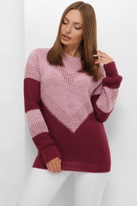 Вязаный женский свитер 208 сирень-фуксия MarSe