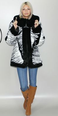 Женская искусственная шуба черно-белая норка F52-22 Murenna Furs