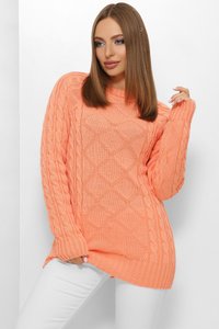 Жіночий в'язаний светр 206 персиковий MarSe