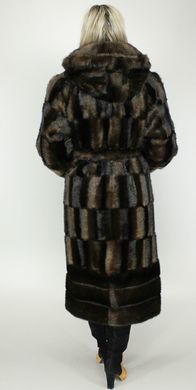 Шуба искусственная коричневая норка паркет F61-29 Murenna Furs