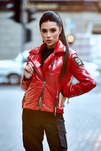 Красная куртка косуха 1630 Seventeen