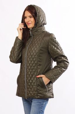 Жіноча демісезонна комбінована куртка Murenna хакі Murenna Furs