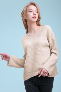 Бежевий пуловер 3286 Seventeen
