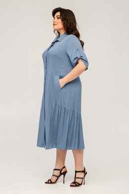 Летнее льняное женское платье Светлана джинс All Posa
