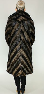 Шуба штучна коричнева норка хвиля F107-31 Murenna Furs