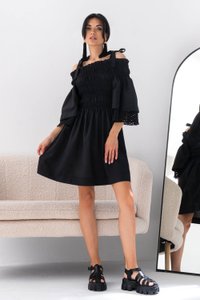 Чорне бавовняне плаття Барбі Jadone Fashion