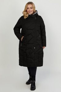 Женское стеганое весеннее пальто Трансформер черное Riches