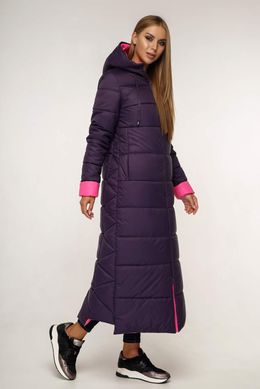 Фиолетовый длинный женский пуховик ПВ-1202 Favoritti