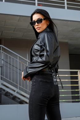 Короткая черная двубортная куртка Фол Jadone Fashion