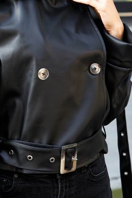 Коротка чорна двобортна куртка Фол Jadone Fashion