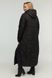 Демисезонное длинное женское стеганое пальто Баллон черное, 48