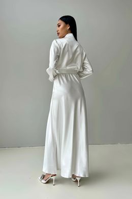 Атласное белое длинное платье Юнона Jadone Fashion