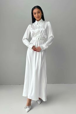 Атласна біла довга сукня Юнона Jadone Fashion