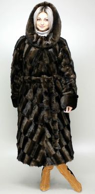Шуба штучна коричнева норка паркет F102-29 Murenna Furs