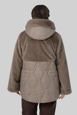 Короткая комбинированная шуба Шанталь капучино All Posa
