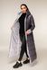 Зимнее серое длинное женское пальто ПВ-1202 лак, 44