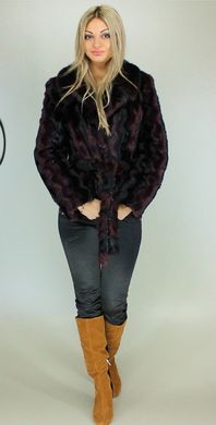Короткая женская искусственная шуба бордовая норка Шадэ-38 Murenna Furs