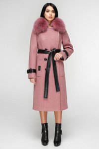 Розовое пальто П-1157 Тон 17 Favoritti
