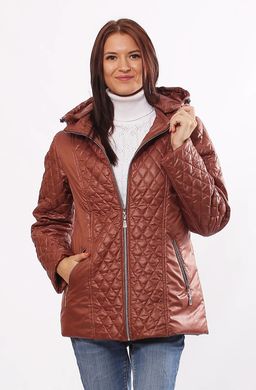 Жіноча коричнева демісезонна комбінована куртка Murenna Murenna Furs