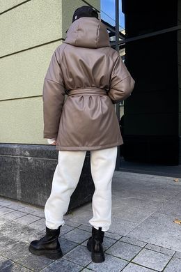 Зимняя куртка из экокожи Сави мокко Jadone Fashion
