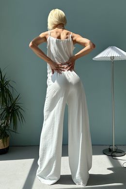 Лляні широкі білі брюки Бейд Jadone Fashion