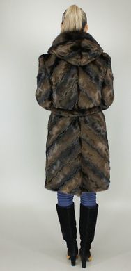Шуба искусственная коричневая норка волна F111-31 Murenna Furs