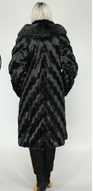 Шуба искусственная черная норка волна F107-14 Murenna Furs