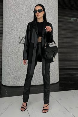 Черные кожаные женские брюки Локси Jadone Fashion