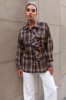 Клетчатая рубашка Сьют шоколад Jadone Fashion