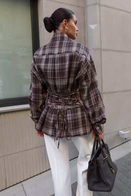 Клетчатая рубашка Сьют шоколад Jadone Fashion