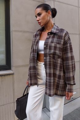 Клетчатая рубашка Сьют шоколад Jadone Fashion
