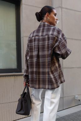 Клетчатая рубашка Сьют шоколад Jadone Fashion