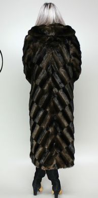 Шуба искусственная коричневая норка паркет F102-29 Murenna Furs