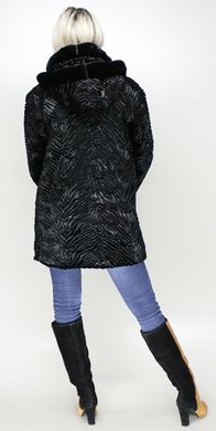 Шуба женская короткая искусственная черный каракуль F115 Murenna Furs