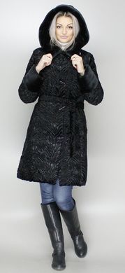 Шуба штучна чорна із каракулю F72 Murenna Furs