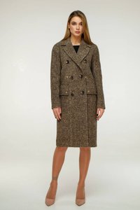 Коричневое демисезонное пальто В-1243 Favoritti
