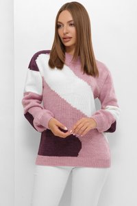 В'язаний жіночий светр 207 бузковий MarSe