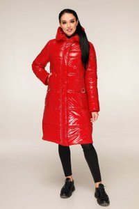 Зимова червона лакова куртка ПВ-1247 тон 7 Favoritti