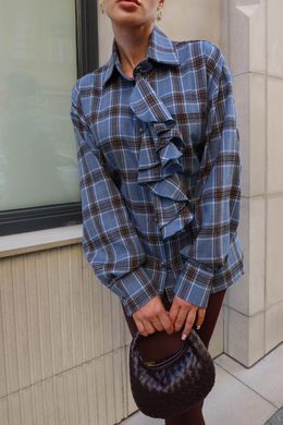 Клетчатая рубашка Сьют голубая Jadone Fashion