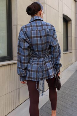 Клетчатая рубашка Сьют голубая Jadone Fashion